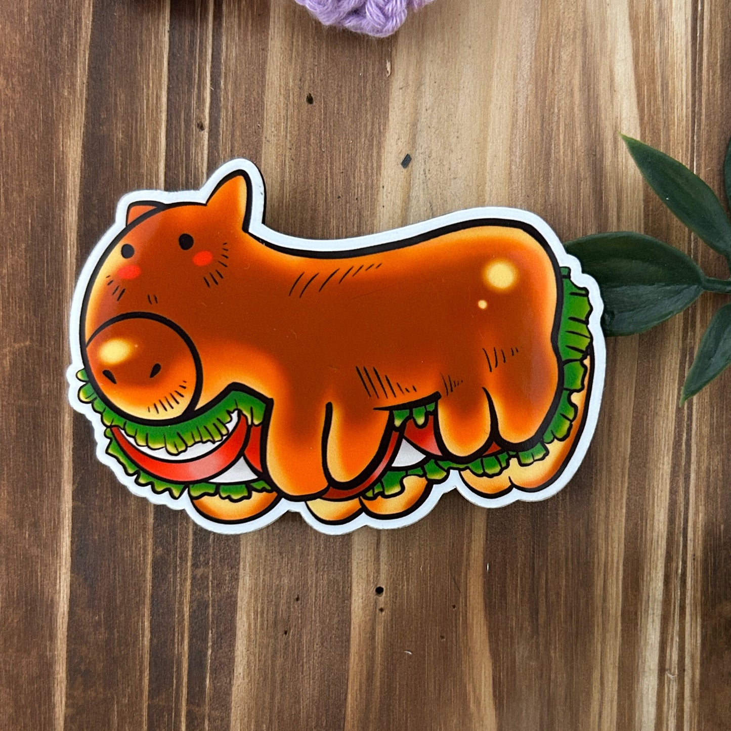 Horse or Capybara Sandwich Sticker x Wooden Pin Set Isekai Funny Anime Series