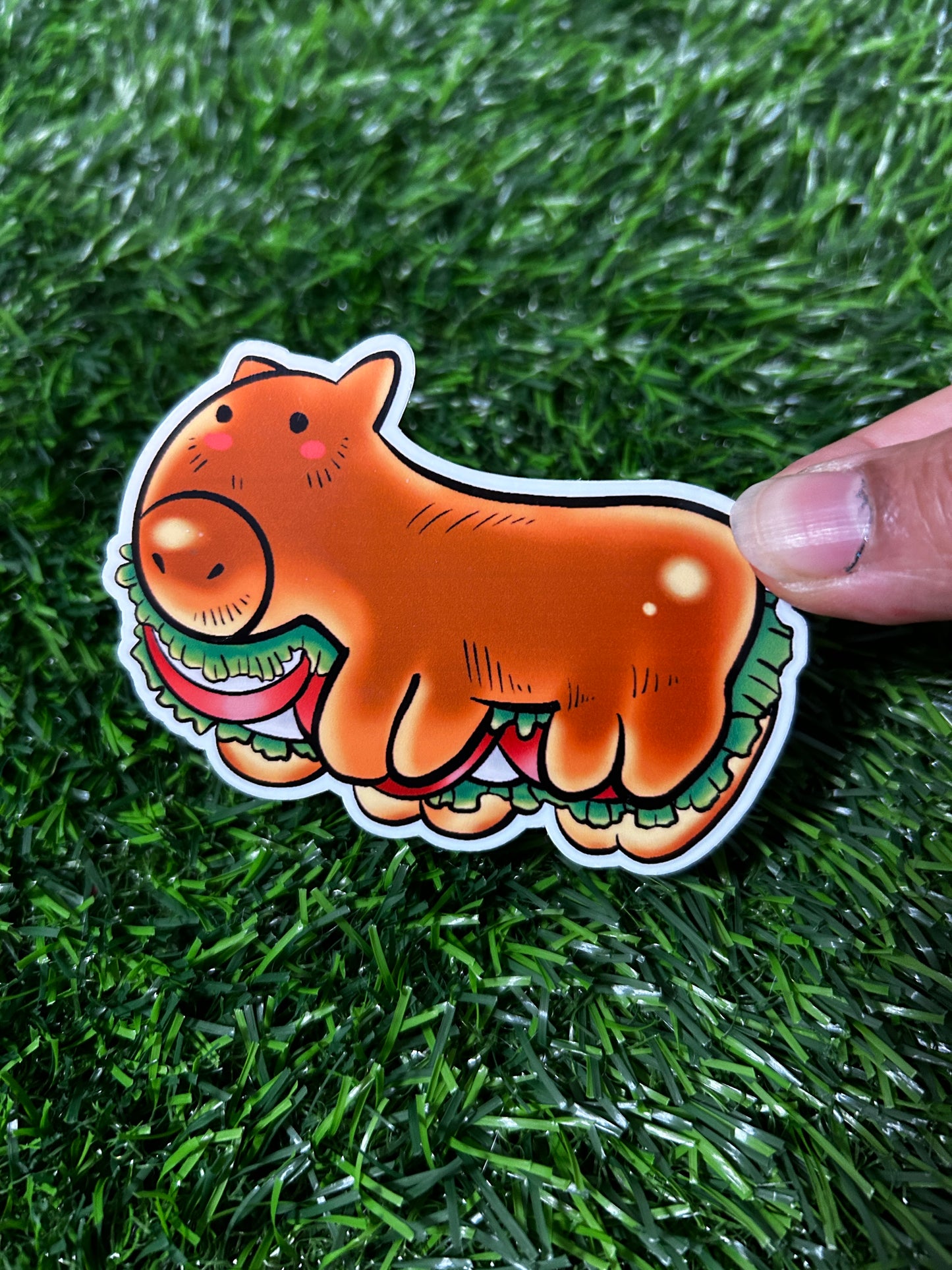 Horse or Capybara Sandwich Sticker x Wooden Pin Set Isekai Funny Anime Series